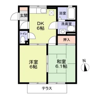 シャンブル稲生【1階】の間取り