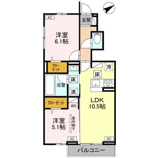 WISTERIA III【1階】の間取り