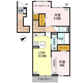 WISTERIA III【2階】の間取り