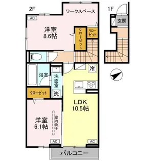 WISTERIA III【2階】の間取り