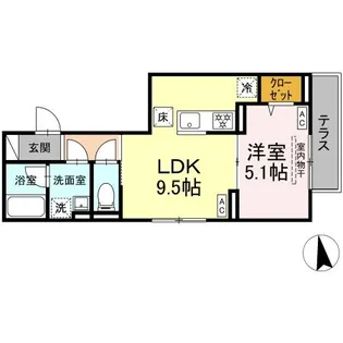 セレスティア北加平【1階】の間取り