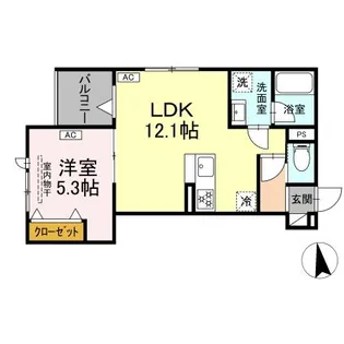 セレスティア北加平【2階】の間取り