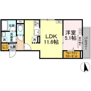 セレスティア北加平【2階】の間取り