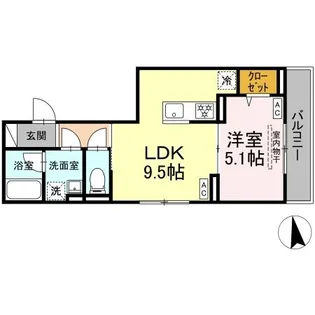 セレスティア北加平【3階】の間取り