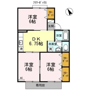 セジュール渋川 B棟【1階】の間取り