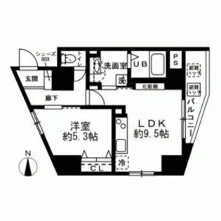 オーヴェルクーII【9階】の間取り