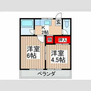 小沢ハイツ中根【2階】の間取り