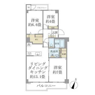 EVERTOW Colore SENGENDAI【2階】の間取り