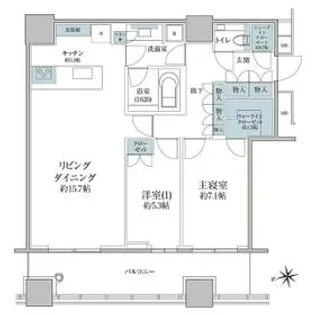 WORLD TOWER RESIDENCE【30号室】の間取り