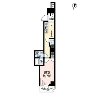 プレール・ドゥーク池上Ⅱ【7階】の間取り