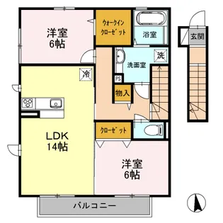 サニーサイド聖蹟 Ⅰ【Ⅰ-201号室】の間取り
