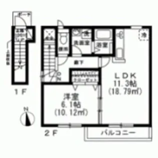 エクレール浜田山【201号室】の間取り