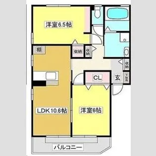 ローズコートルピナス【1階】の間取り