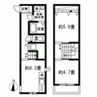 ドルチェ池尻【1階】の間取り