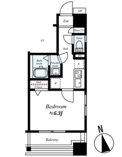 ステーションビューロアール府中【801号室号室】の間取り