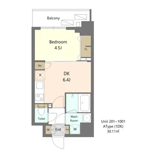 S-RESIDENCE新宿早稲田avelis【8階】の間取り