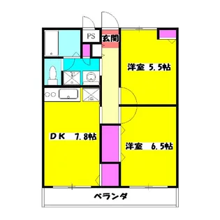 メイプルハイツ【301号室】の間取り