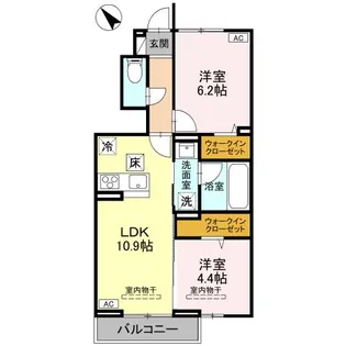 グランフルール【1階】の間取り