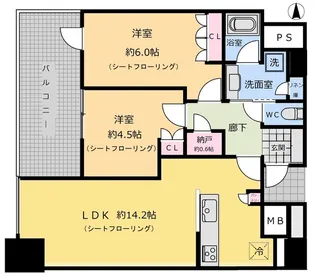 パークタワー北浜【3606号室号室】の間取り