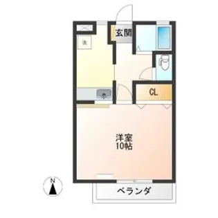 サニーサイド【102号室】の間取り