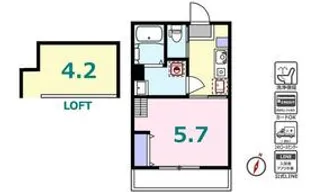 シュガール御所山ONE【205号室】の間取り