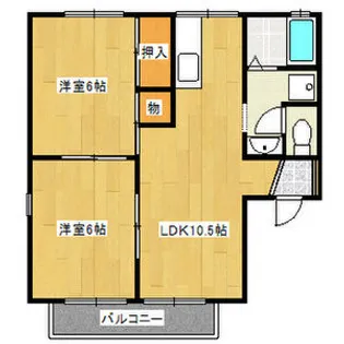 栄林ハイツ第2【1階】の間取り