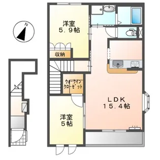 クレア【2階】の間取り