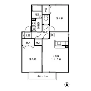 ウィルモアガーデン E【2階】の間取り