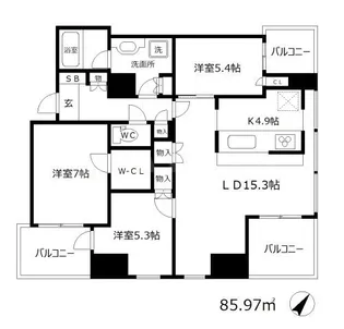 クレヴィアタワー中之島【18階】の間取り