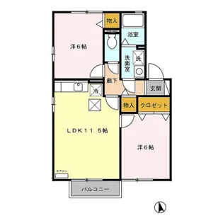 ルミエール A【1階】の間取り