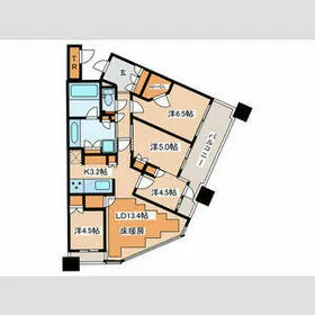 パークタワー向ヶ丘遊園(1206)【12階】の間取り