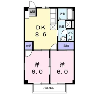 アミティK【2階】の間取り