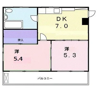 丸勝アパートB【2階】の間取り