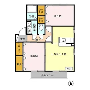 サニーヒル【2階】の間取り