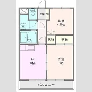 さくら都市マンション1番館【4階】の間取り