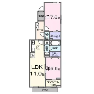 ルーチェ城東【1階】の間取り