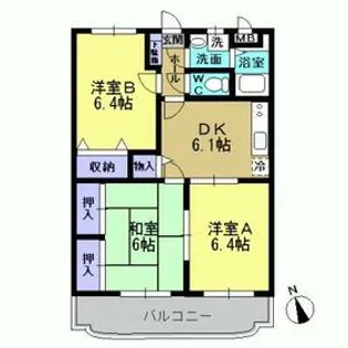 エトワール弐番街 壱号館【3階】の間取り