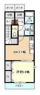 マージェ【00102号室】の間取り