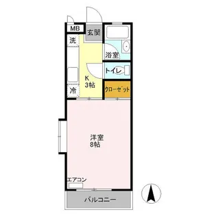 シャトーブリリアント【0107号室】の間取り