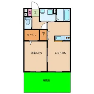 ヴィラブルームA棟【1階】の間取り