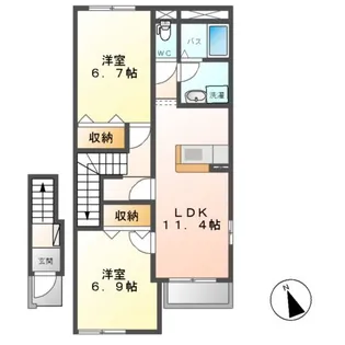 グランディール・E【2階】の間取り