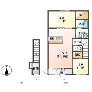 エアリクスA【2階】の間取り