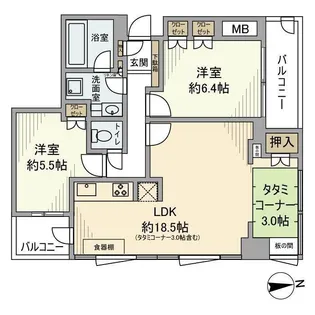 サンクタスタワー心斎橋ミラノ・グランデ【23階】の間取り
