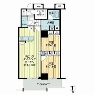 リュークスタワー ザ・ウエスト【22階】の間取り