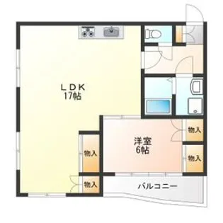 イステートハイツ中戸祭【201号室】の間取り