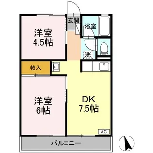シティハイム ベルメゾン B【2階】の間取り