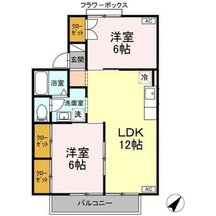 セジュールK【2階】の間取り