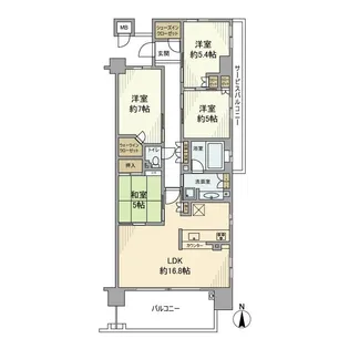 ブランズシティ千里古江台【4階】の間取り