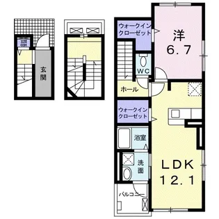エスポワールヒルズB【3階】の間取り
