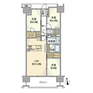 ドレッセ横浜十日市場サニーテラス【13階】の間取り